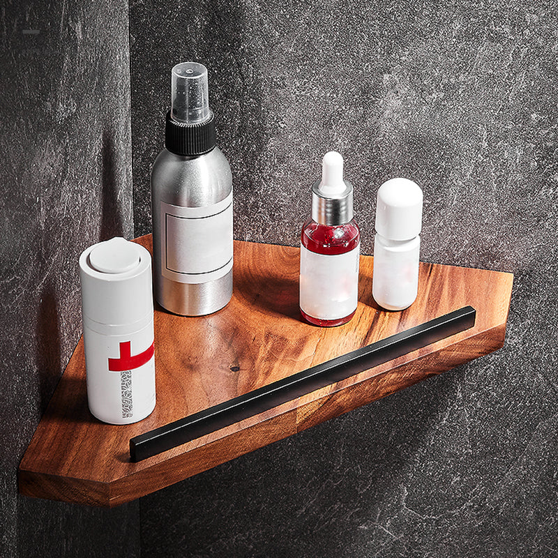 7-piece bathroom accessory set wood and metal bathroom accessory hardware set