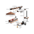 7-piece bathroom accessory set wood and metal bathroom accessory hardware set