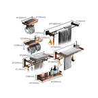 7-piece bathroom accessory set wood and metal bathroom accessory hardware set