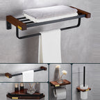 Metal Bathroom Accessories Set Walnut Brown Bathroom Accessories Set