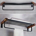 Metal Bathroom Accessories Set Walnut Brown Bathroom Accessories Set