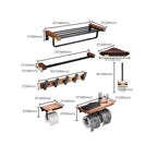 Metal Bathroom Accessories Set Walnut Brown Bathroom Accessories Set