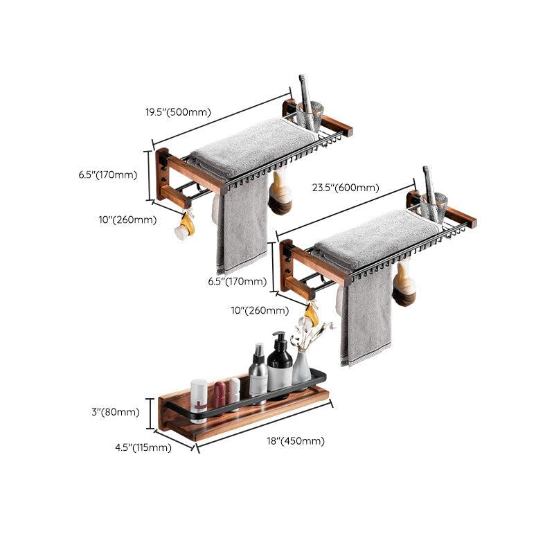 Metal Bathroom Accessories Set Walnut Brown Bathroom Accessories Set