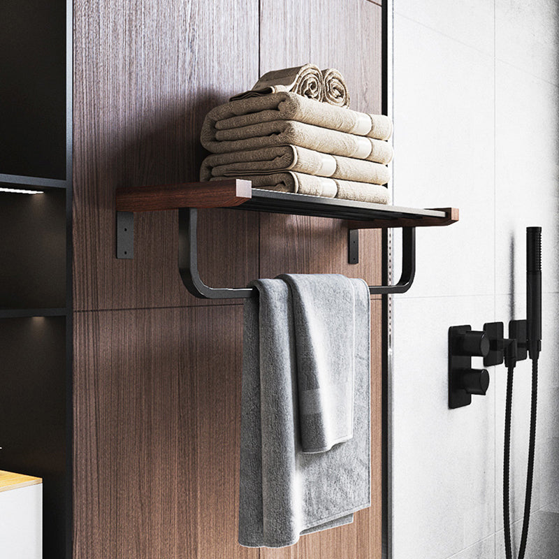 7-piece bathroom accessory set metal bath set with wood accents