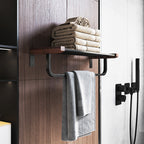 7-piece bathroom accessory set metal bath set with wood accents