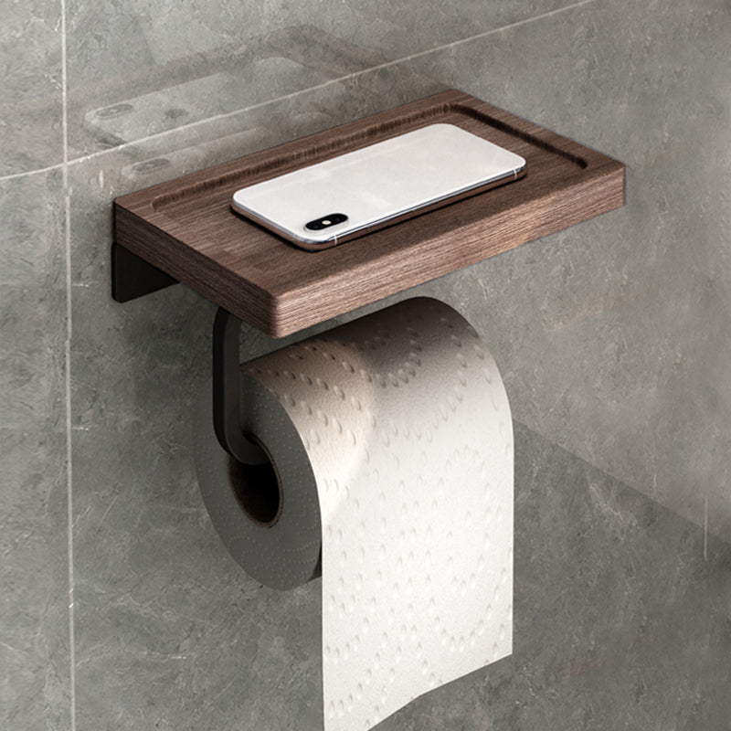 7-piece bathroom accessory set metal bath set with wood accents
