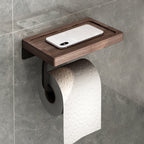 7-piece bathroom accessory set metal bath set with wood accents