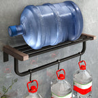 7-piece bathroom accessory set metal bath set with wood accents