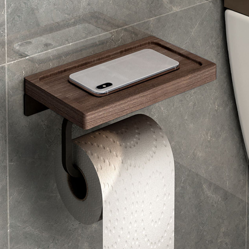 7-piece bathroom accessory set metal bath set with wood accents