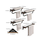 7-piece bathroom accessory set metal bath set with wood accents