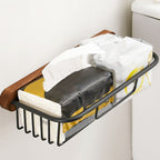 Solid Wood Bathroom Accessories Set Folding Metal Bathroom Accessories