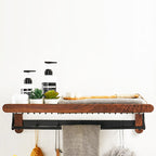 Solid Wood Bathroom Accessories Set Foldable Metal Bathroom Accessories