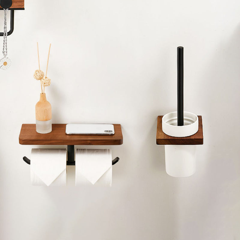 Solid Wood Bathroom Accessories Set Foldable Metal Bathroom Accessories