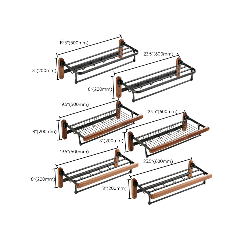 Solid Wood Bathroom Accessories Set Folding Metal Bathroom Accessories