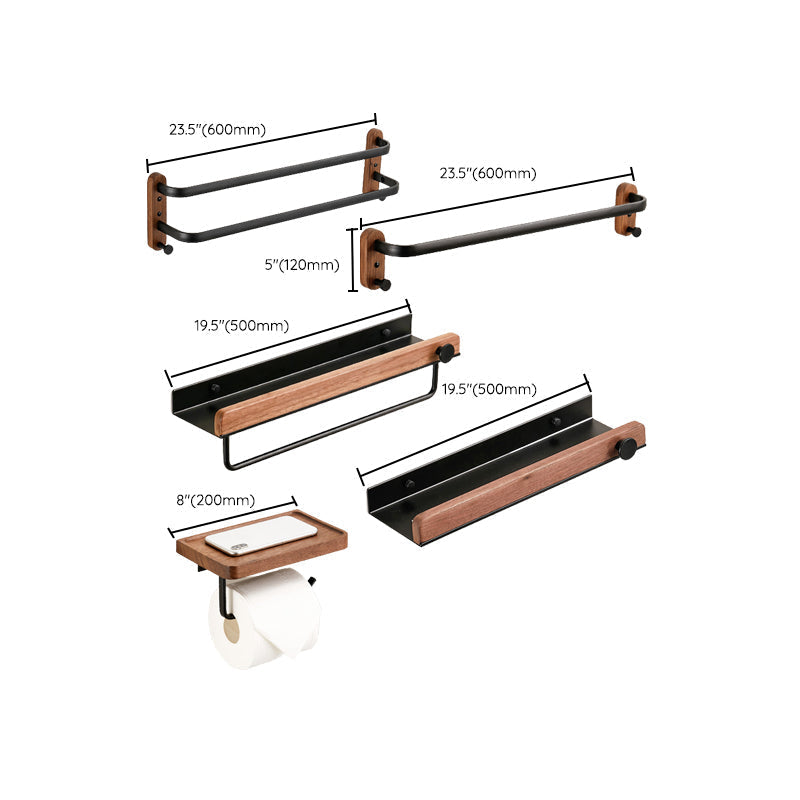Solid Wood Bathroom Accessories Set Foldable Metal Bathroom Accessories