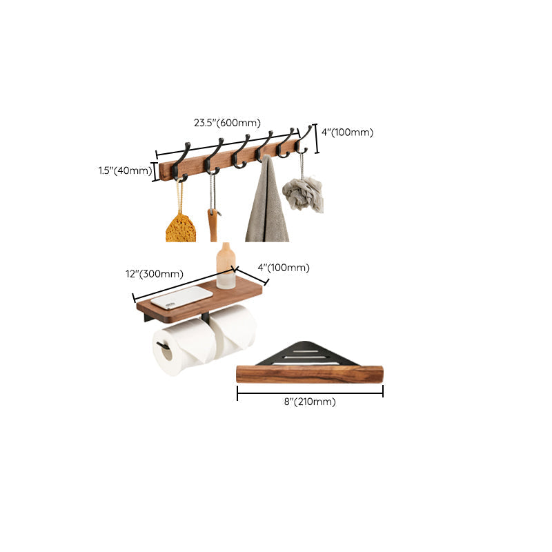 Solid Wood Bathroom Accessories Set Folding Metal Bathroom Accessories