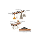 Solid Wood Bathroom Accessories Set Folding Metal Bathroom Accessories