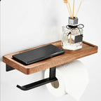 7-piece toilet accessory set made of solid wood and metal