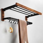 7-piece toilet accessory set made of solid wood and metal