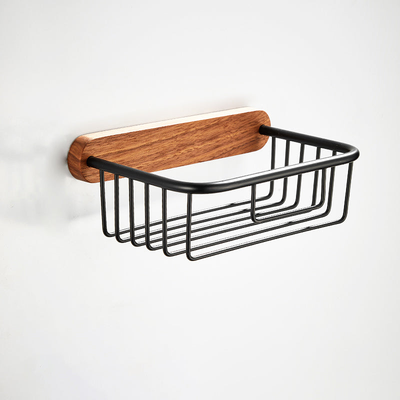 7-piece toilet accessory set made of solid wood and metal