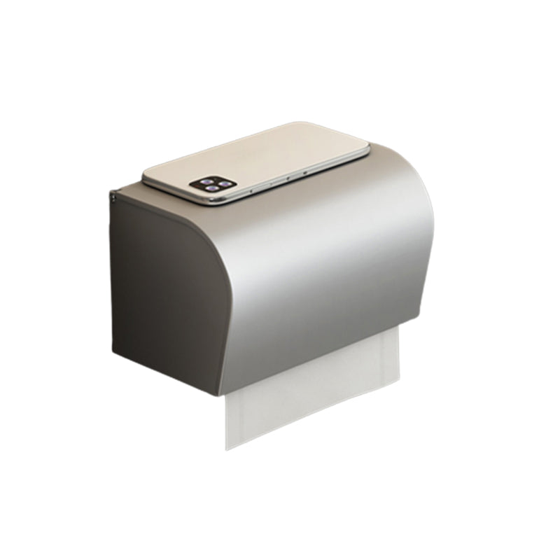 Contemporary Silver Metal Bathroom Fittings Set with Triangle Bathroom Shelf