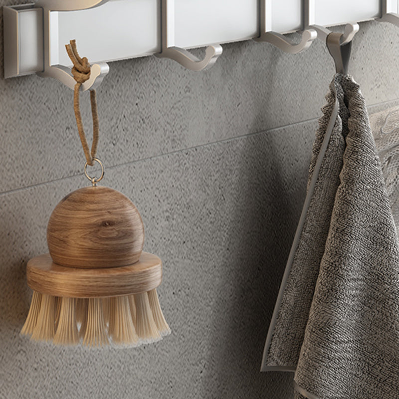 Contemporary Silver Metal Bathroom Fittings Set with Triangle Bathroom Shelf