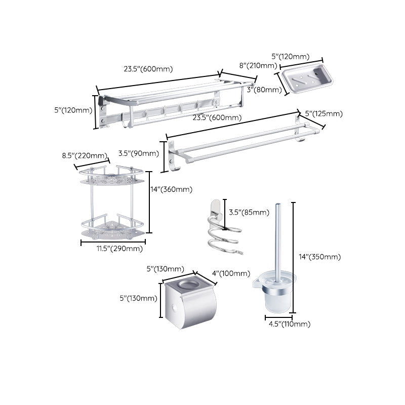 Contemporary Bathroom Accessory Hardware Set made of Metal with Soap Dish