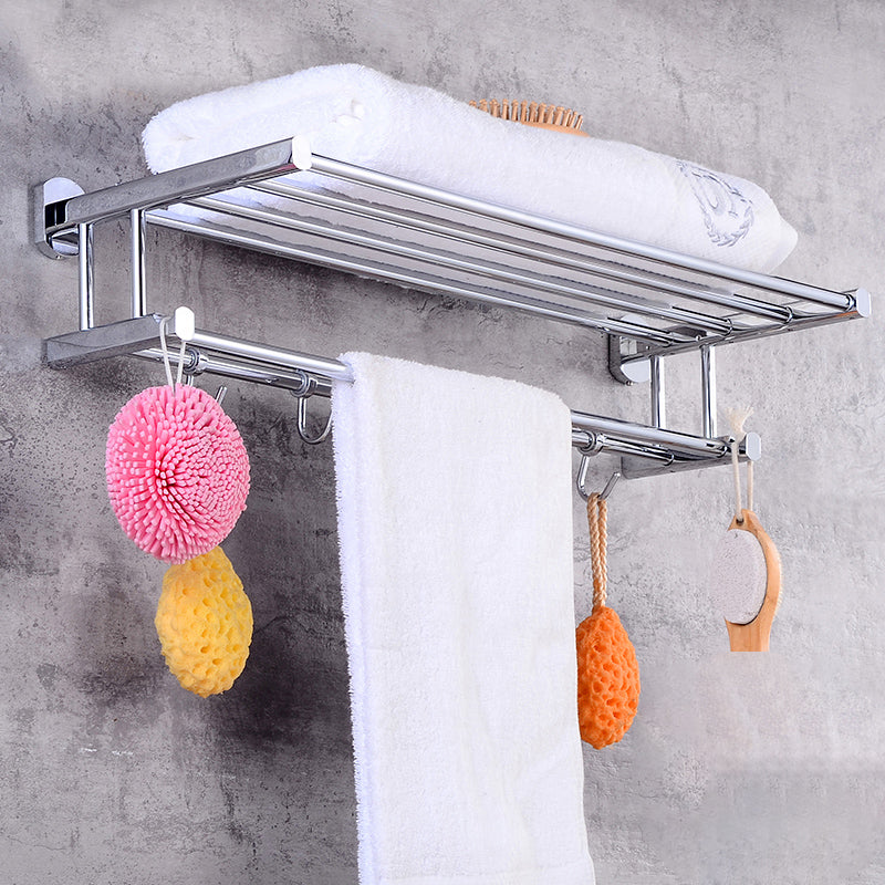 Contemporary Bathroom Accessories Hardware Set made of silver metal