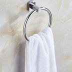 Contemporary Bathroom Accessories Hardware Set made of silver metal