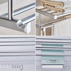 Contemporary Bathroom Accessories Hardware Set made of silver metal