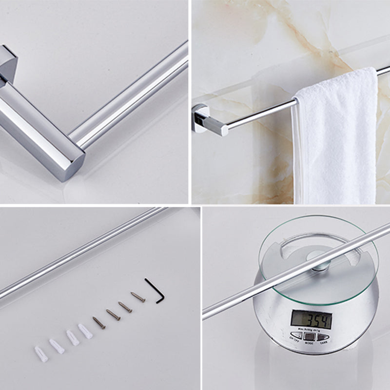 Contemporary Bathroom Accessories Hardware Set made of silver metal