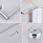 Contemporary Bathroom Accessories Hardware Set made of silver metal