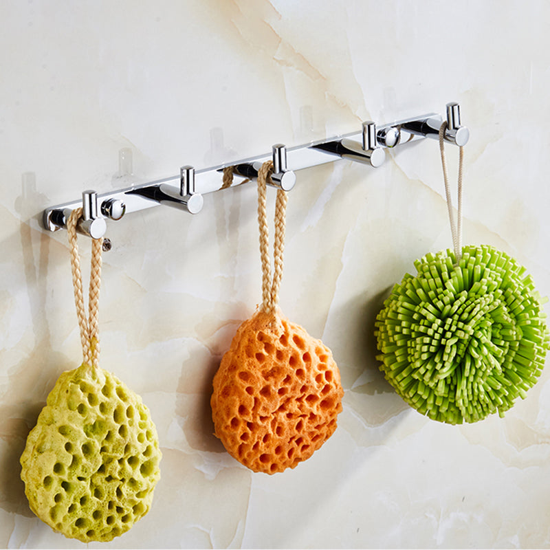 Contemporary Bathroom Accessories Hardware Set made of silver metal