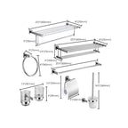 Contemporary Bathroom Accessories Hardware Set made of silver metal