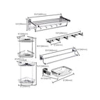 Contemporary Bathroom Accessories Hardware Set in Silver Metal
