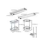 Contemporary silver bathroom set with bathroom shelf and towel rail