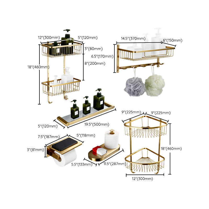 Traditional Style Brass Bathroom Accessories as Single Piece or in Set made of Metal
