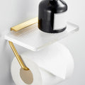 Bathroom Accessories Set in Gold Metal and Acrylic Bathroom Accessories Set