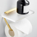 Bathroom Accessories Set in Gold Metal and Acrylic Bathroom Accessories Set