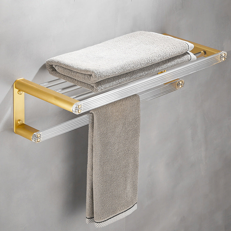 Bathroom Accessories Set in Gold Metal and Acrylic Bathroom Accessories Set