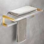 Bathroom Accessories Set in Gold Metal and Acrylic Bathroom Accessories Set