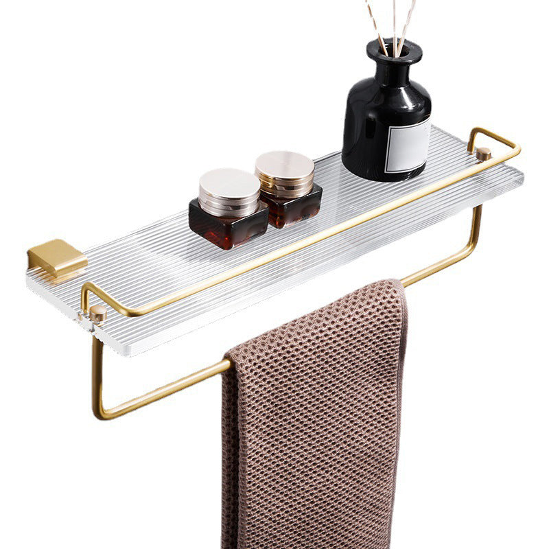 Bathroom Accessories Set in Gold Metal and Acrylic Bathroom Accessories Set