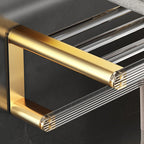 Bathroom Accessories Set in Gold Metal and Acrylic Bathroom Accessories Set