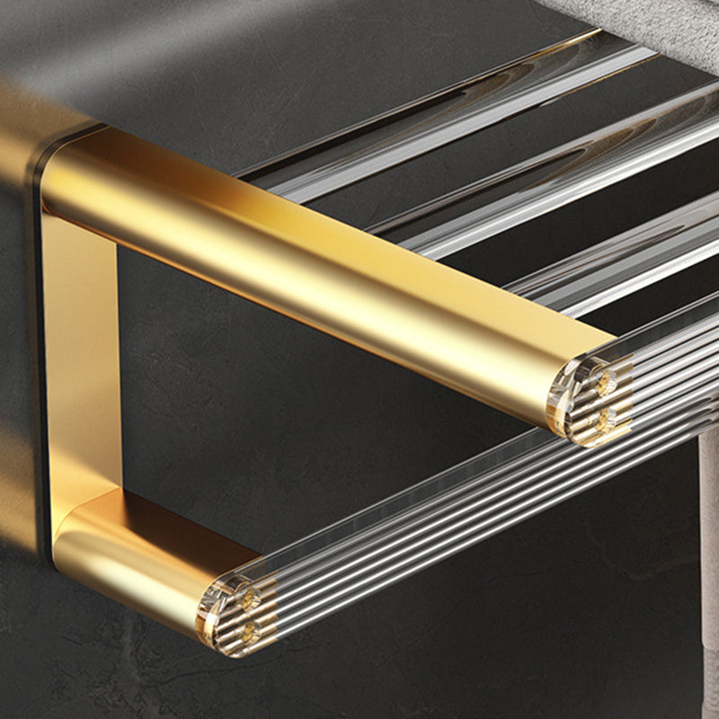 Bathroom Accessories Set in Gold Metal and Acrylic Bathroom Accessories Set