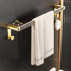 Bathroom Accessories Set in Gold Metal and Acrylic Bathroom Accessories Set