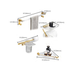 Bathroom Accessories Set in Gold Metal and Acrylic Bathroom Accessories Set