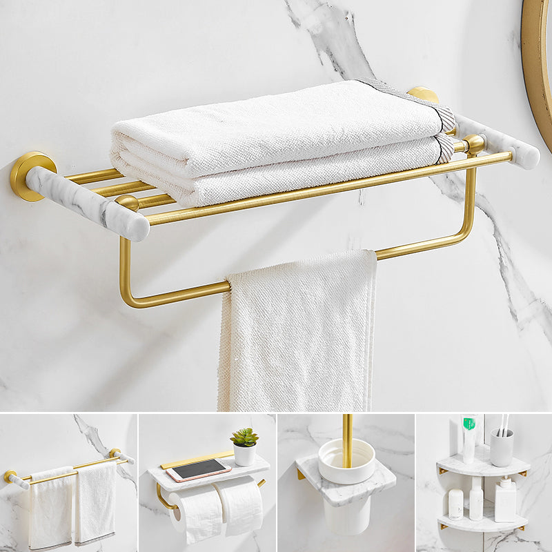 7-piece bathroom accessory set marble and metal bathroom hardware