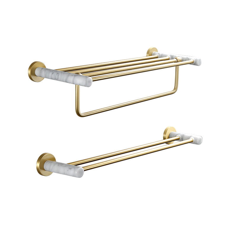 7-piece bathroom accessory set marble and metal bathroom hardware