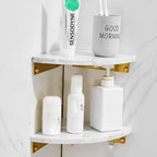 7-piece bathroom accessory set marble and metal bathroom hardware