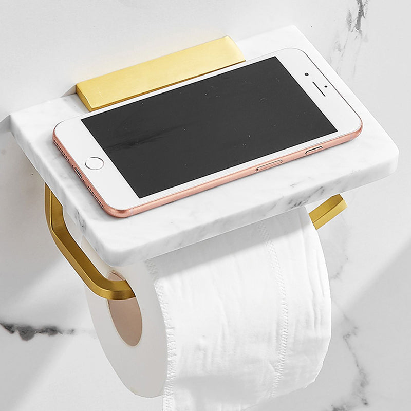 7-piece bathroom accessory set marble and metal bathroom hardware